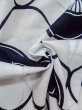 Photo11: O0218I Vintage Japanese kimono   White YUKATA summer(made in Japan) for women / Cotton. Folding fan   (Grade C) (11)