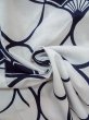 Photo12: O0218I Vintage Japanese kimono   White YUKATA summer(made in Japan) for women / Cotton. Folding fan   (Grade C) (12)
