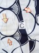 Photo16: O0218I Vintage Japanese kimono   White YUKATA summer(made in Japan) for women / Cotton. Folding fan   (Grade C) (16)