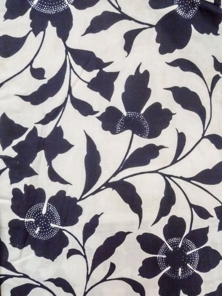 Photo3: O0218J Vintage Japanese kimono   White YUKATA summer(made in Japan) for women / Cotton. Flower,   (Grade C) (3)