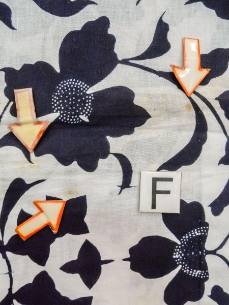 Photo17: O0218J Vintage Japanese kimono   White YUKATA summer(made in Japan) for women / Cotton. Flower,   (Grade C) (17)