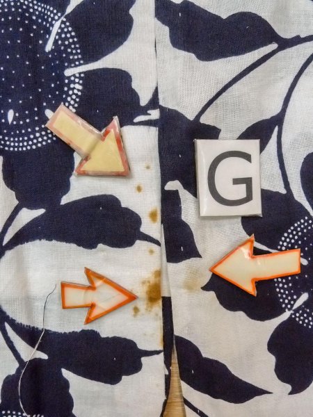 Photo18: O0218J Vintage Japanese kimono   White YUKATA summer(made in Japan) for women / Cotton. Flower,   (Grade C) (18)