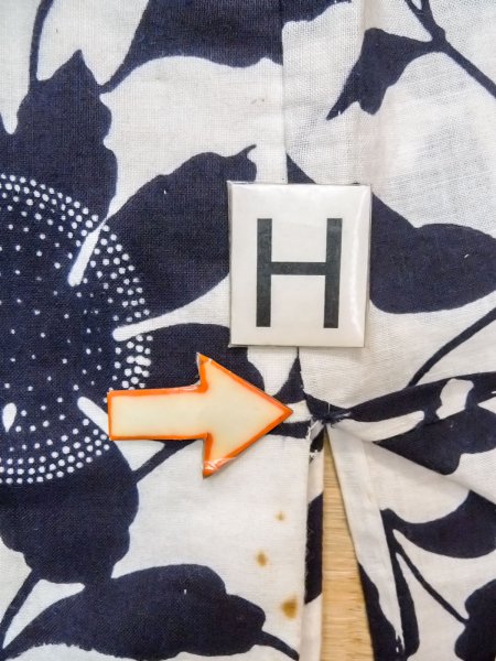 Photo19: O0218J Vintage Japanese kimono   White YUKATA summer(made in Japan) for women / Cotton. Flower,   (Grade C) (19)