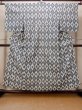 Photo1: O0218K Vintage Japanese kimono   Gray YUKATA summer(made in Japan) for women / Cotton. Geometrical pattern,   (Grade C) (1)
