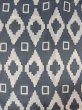 Photo3: O0218K Vintage Japanese kimono   Gray YUKATA summer(made in Japan) for women / Cotton. Geometrical pattern,   (Grade C) (3)