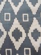 Photo5: O0218K Vintage Japanese kimono   Gray YUKATA summer(made in Japan) for women / Cotton. Geometrical pattern,   (Grade C) (5)
