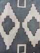 Photo6: O0218K Vintage Japanese kimono   Gray YUKATA summer(made in Japan) for women / Cotton. Geometrical pattern,   (Grade C) (6)