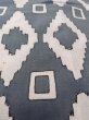 Photo9: O0218K Vintage Japanese kimono   Gray YUKATA summer(made in Japan) for women / Cotton. Geometrical pattern,   (Grade C) (9)