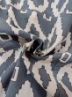 Photo11: O0218K Vintage Japanese kimono   Gray YUKATA summer(made in Japan) for women / Cotton. Geometrical pattern,   (Grade C) (11)