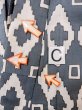 Photo16: O0218K Vintage Japanese kimono   Gray YUKATA summer(made in Japan) for women / Cotton. Geometrical pattern,   (Grade C) (16)