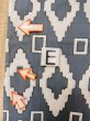 Photo18: O0218K Vintage Japanese kimono   Gray YUKATA summer(made in Japan) for women / Cotton. Geometrical pattern,   (Grade C) (18)