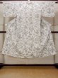 Photo1: O0218M Vintage Japanese kimono  Light Beige YUKATA summer(made in Japan) for women / Cotton. Peony,   (Grade C) (1)