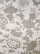 Photo3: O0218M Vintage Japanese kimono  Light Beige YUKATA summer(made in Japan) for women / Cotton. Peony,   (Grade C) (3)