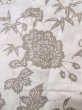 Photo6: O0218M Vintage Japanese kimono  Light Beige YUKATA summer(made in Japan) for women / Cotton. Peony,   (Grade C) (6)