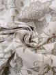 Photo12: O0218M Vintage Japanese kimono  Light Beige YUKATA summer(made in Japan) for women / Cotton. Peony,   (Grade C) (12)