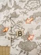 Photo15: O0218M Vintage Japanese kimono  Light Beige YUKATA summer(made in Japan) for women / Cotton. Peony,   (Grade C) (15)