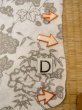 Photo17: O0218M Vintage Japanese kimono  Light Beige YUKATA summer(made in Japan) for women / Cotton. Peony,   (Grade C) (17)
