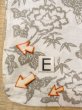 Photo18: O0218M Vintage Japanese kimono  Light Beige YUKATA summer(made in Japan) for women / Cotton. Peony,   (Grade C) (18)