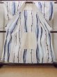 Photo2: O0218N Vintage Japanese kimono   Off White YUKATA summer(made in Japan) for women / Cotton/hemp Abstract pattern Stains all over.  (Grade D) (2)