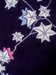 Photo4: O0218O Vintage Japanese kimono   Indigo Blue YUKATA summer(made in Japan) for women / Cotton. MOMIJI maple leaf   (Grade C) (4)