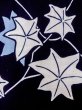 Photo5: O0218O Vintage Japanese kimono   Indigo Blue YUKATA summer(made in Japan) for women / Cotton. MOMIJI maple leaf   (Grade C) (5)