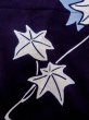 Photo7: O0218O Vintage Japanese kimono   Indigo Blue YUKATA summer(made in Japan) for women / Cotton. MOMIJI maple leaf   (Grade C) (7)