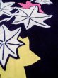 Photo8: O0218O Vintage Japanese kimono   Indigo Blue YUKATA summer(made in Japan) for women / Cotton. MOMIJI maple leaf   (Grade C) (8)
