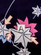 Photo13: O0218O Vintage Japanese kimono   Indigo Blue YUKATA summer(made in Japan) for women / Cotton. MOMIJI maple leaf   (Grade C) (13)