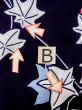Photo14: O0218O Vintage Japanese kimono   Indigo Blue YUKATA summer(made in Japan) for women / Cotton. MOMIJI maple leaf   (Grade C) (14)