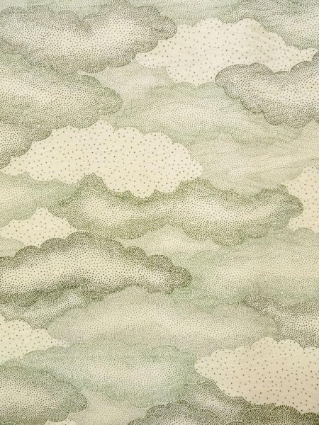 Photo4: O0218P Vintage Japanese kimono   Ivory KOMON dyed for women / Silk. Cloud,   (Grade B) (4)