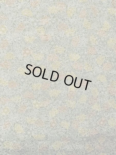 Photo4: O0218Q Vintage Japanese kimono  Dark Olive KOMON dyed for women / Silk. Chrysanthemum,   (Grade B) (4)