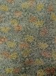 Photo6: O0218Q Vintage Japanese kimono  Dark Olive KOMON dyed for women / Silk. Chrysanthemum,   (Grade B) (6)