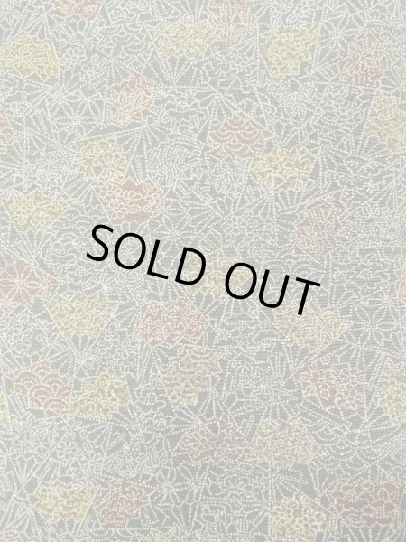 Photo6: O0218Q Vintage Japanese kimono  Dark Olive KOMON dyed for women / Silk. Chrysanthemum,   (Grade B) (6)