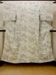 Photo1: O0218R Vintage Japanese kimono  Grayish Light Blue KOMON dyed for women / Silk. SAKURA cherry blossom,   (Grade C) (1)