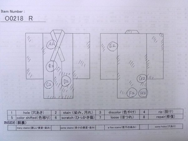 Photo13: O0218R Vintage Japanese kimono  Grayish Light Blue KOMON dyed for women / Silk. SAKURA cherry blossom,   (Grade C) (13)