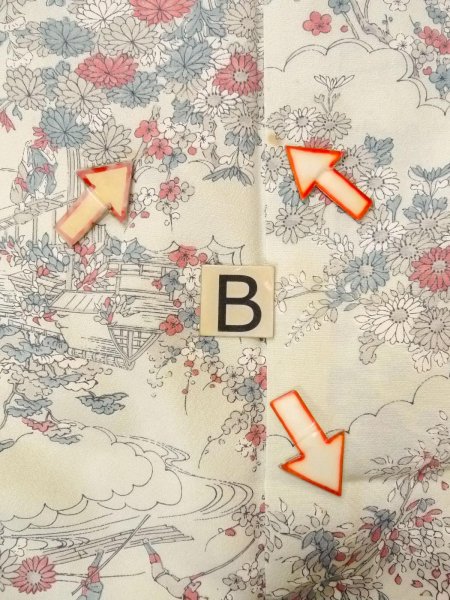 Photo15: O0218R Vintage Japanese kimono  Grayish Light Blue KOMON dyed for women / Silk. SAKURA cherry blossom,   (Grade C) (15)