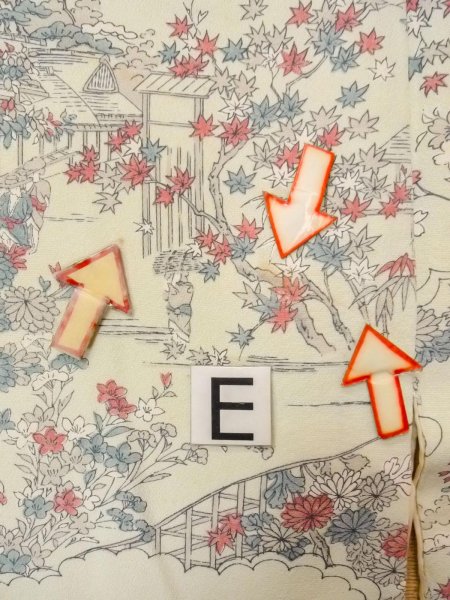 Photo18: O0218R Vintage Japanese kimono  Grayish Light Blue KOMON dyed for women / Silk. SAKURA cherry blossom,   (Grade C) (18)