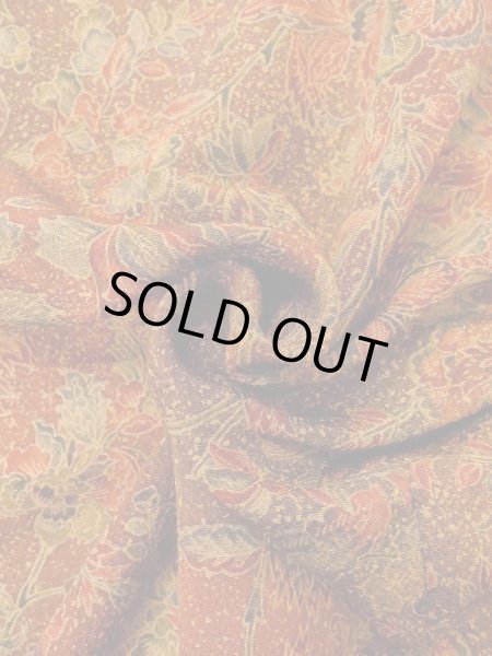 Photo11: Mint O0218S Vintage Japanese kimono  Reddish Brown KOMON dyed for women / Silk. Chinese flower,   (Grade A) (11)