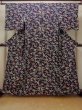 Photo1: O0218T Vintage Japanese kimono   Indigo Blue KOMON dyed for women / Silk. Flower,   (Grade B) (1)