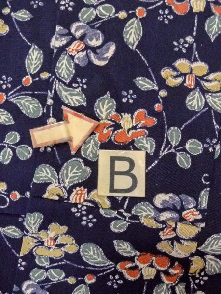 Photo15: O0218T Vintage Japanese kimono   Indigo Blue KOMON dyed for women / Silk. Flower,   (Grade B) (15)