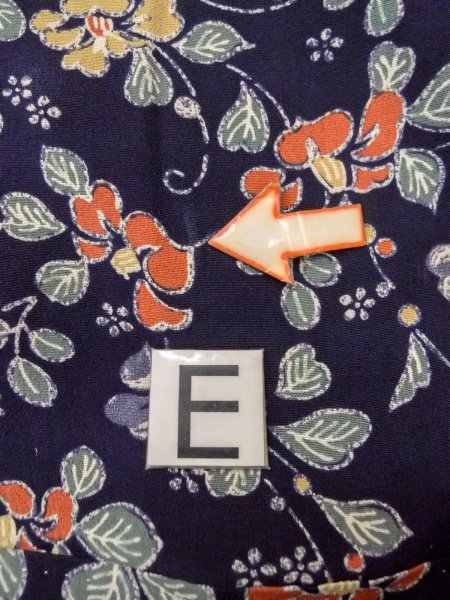 Photo18: O0218T Vintage Japanese kimono   Indigo Blue KOMON dyed for women / Silk. Flower,   (Grade B) (18)