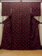 Photo1: Mint O0218U Vintage Japanese kimono  Brownish Black KOMON dyed for women / Silk. Flower,   (Grade A) (1)