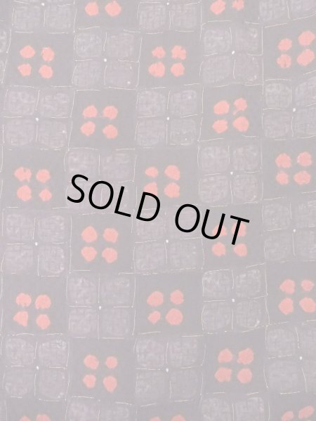 Photo5: Mint O0218U Vintage Japanese kimono  Brownish Black KOMON dyed for women / Silk. Flower,   (Grade A) (5)