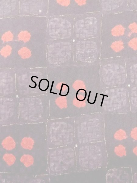 Photo1: Mint O0218U Vintage Japanese kimono  Brownish Black KOMON dyed for women / Silk. Flower,   (Grade A) (1)