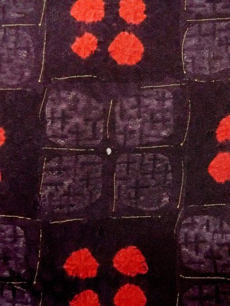 Photo7: Mint O0218U Vintage Japanese kimono  Brownish Black KOMON dyed for women / Silk. Flower,   (Grade A) (7)