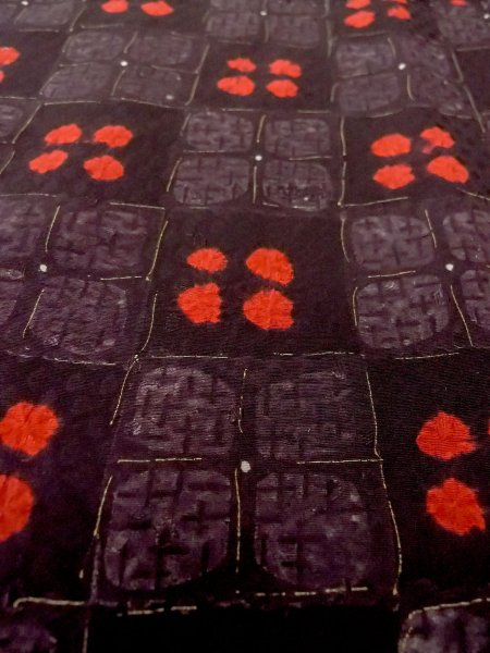 Photo9: Mint O0218U Vintage Japanese kimono  Brownish Black KOMON dyed for women / Silk. Flower,   (Grade A) (9)