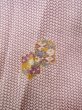 Photo7: O0218V Vintage Japanese kimono  Shiny Off White KOMON dyed for women / Silk. Chrysanthemum,   (Grade D) (7)