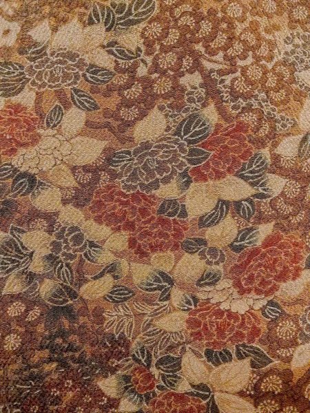 Photo5: Mint O0218W Used Japanese kimono   Brown KOMON dyed for women / Silk. SAKURA cherry blossom,   (Grade A) (5)