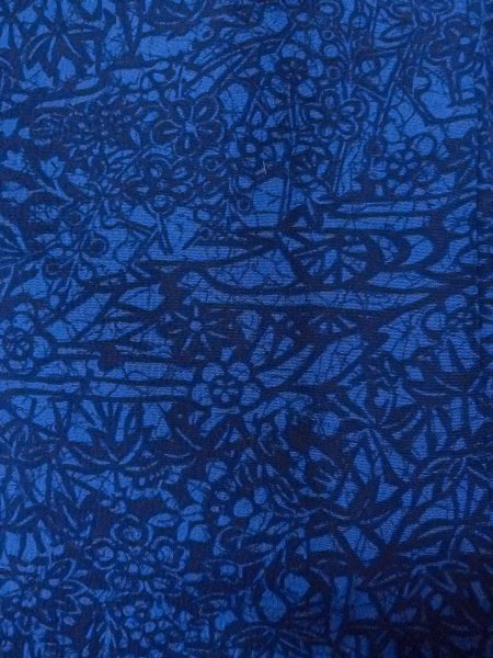 Photo5: Mint O0218X Used Japanese kimono   Indigo Blue KOMON dyed for women / Silk. Chrysanthemum,   (Grade A) (5)