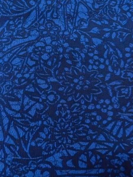 Photo7: Mint O0218X Used Japanese kimono   Indigo Blue KOMON dyed for women / Silk. Chrysanthemum,   (Grade A) (7)